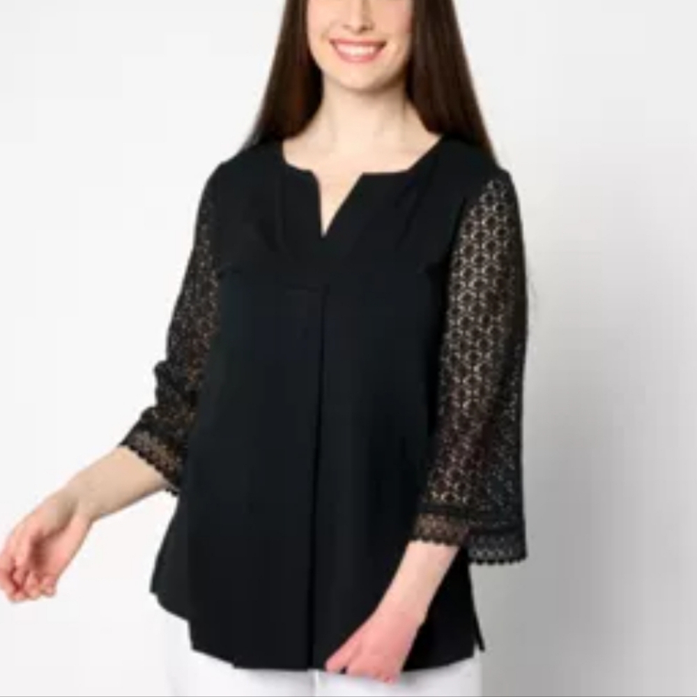 Isaac Mizrahi Live Black ToP Size L